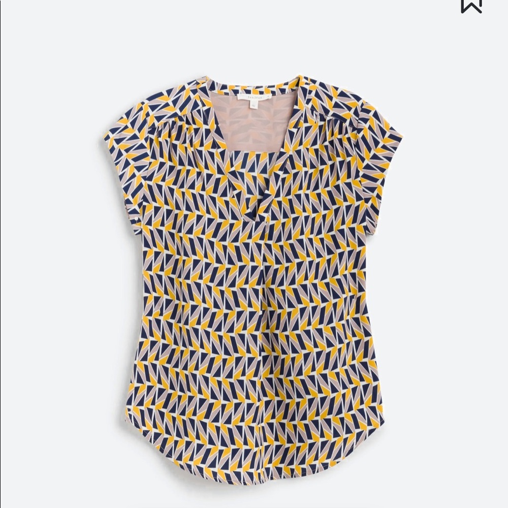 FUN2FUN LILLIAN V NECK PATTERNED BLOUSE
